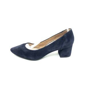 Paul Green Tammy Women Pumps Navy Suede Block Heel UK 6 US 8.5